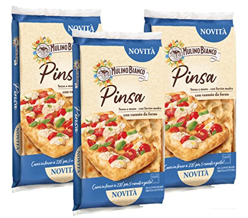 3X Mulino Bianco, Novità Pinsa in Vassoio Stesa a Mano con Lievito Madre 230g [3 Confezioni]