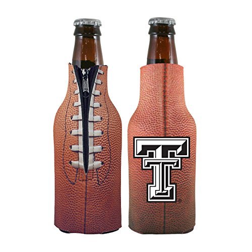 College Team Logo Football Bottle Coolie Holder Cooler 2-Pack (Texas Tech Red Raiders)