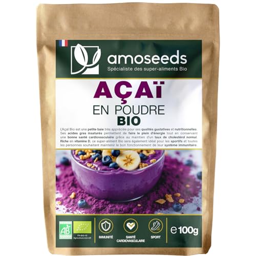 Açaï en Poudre Bio 100G | Antioxydant, Vitalité | Qualité Supérieure, Sans sucre ajouté