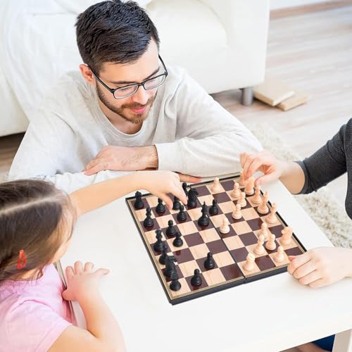 Image of 11x11 Inch Plastic Magnetic Chess Board Set | Foldable & Portable Chess Board Set with Strong Magnetic Pieces for Travel, Learning & Kids Use (11x11 Inch)