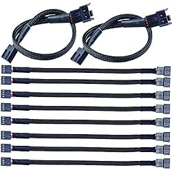 Alargador Cable Ventilador Pc VISSQH 10pcs 4 Pin PWM Fan Hub Cable Extensor Ventilador PC PWM Cables de Ventilador Cable de Alimentación de Ventilador Macho a Hembra Compatible con Ventilador de 4 Pin 3 Pin?27CM?