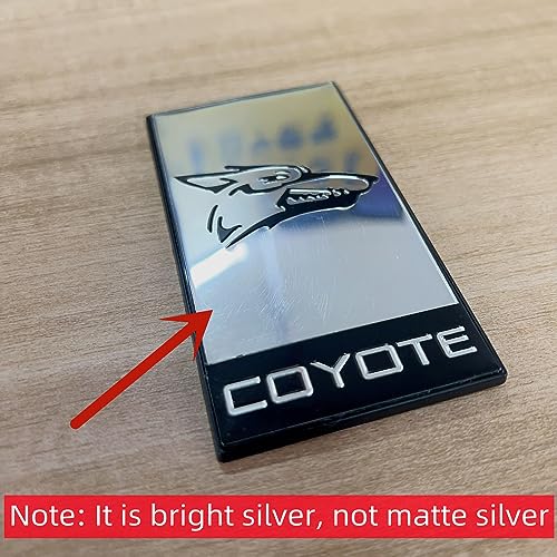 Image of 1PC Coyote Head Logo Fit for Car Body Fender Side Or Rear Trunk Metal Emblem Badge Sticker Decal Exterior Accessories (Silver)