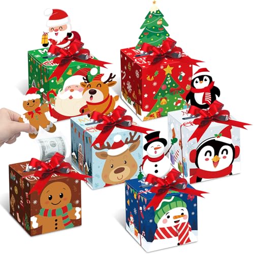 Cholemy 12pcs Christmas Money Box for Cash Pop up Christmas
