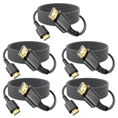 Image of Long HDMI Cable10FT 5-Pack, 8K HDMI to HDMI 2.1 Cord 48Gbps Ultra High Speed Multi Pack Cable for Conference Room, Projector, Monitor, Laptop, PC, Video Conference System