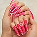 Makartt Poly Nail Gel Kit Pink Hard Gel Beauty Gift Sets with Slip Solution Mini Nail Lamp Jelly Glitter Nails Technician Kit 15ML Full Size x 6PCS