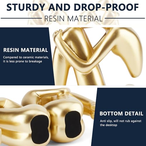 Sujetalibros resistentes dorados para estantes modernos con resina tapón 4