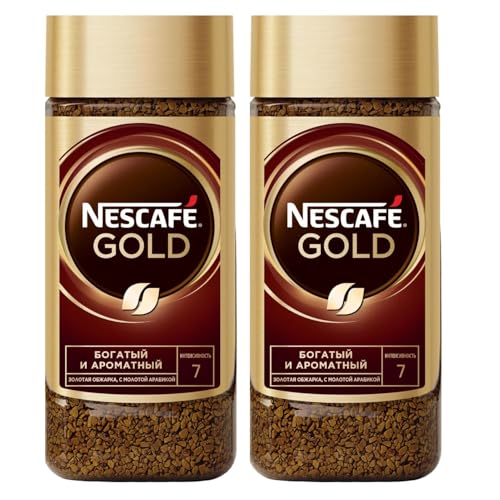 Nescafe Gold Instant Coffee 190g (Pack of 2) By Cougar - Rich & Aromatic | Premium Freeze-Dried Coffee | Smooth Balanced Taste | Intensity 7 | Twin Pack Instant Coffee Jars - (IMPORTED)