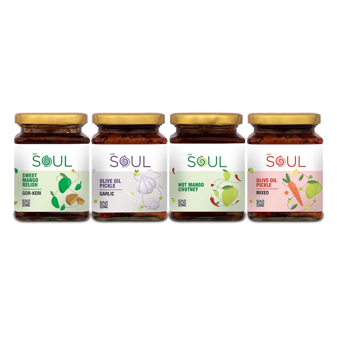 Soul Pickle In Olive Oil Combo Pack Of 4 (Hot Mango chutney 325 GM + Gor Keri Pickle 325 GM+ Garlic Pickle 275 GM + Mixed Pickle 275 GM) (B0CYCNC3CK) Amazon Price History, Amazon Price Tracker