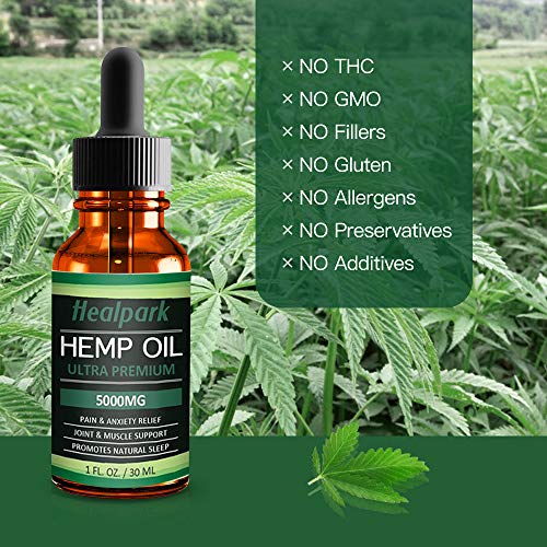 (2 Pack) Hemp Oil 5000mg for Pain Relief Anxiety - 100% Natural Organic Hemp Seed Extract, Rich Omega 3,6,9- Zero THC CBD Cannabidiol - Pure Hemp Oil Drops - Thumbnail 4