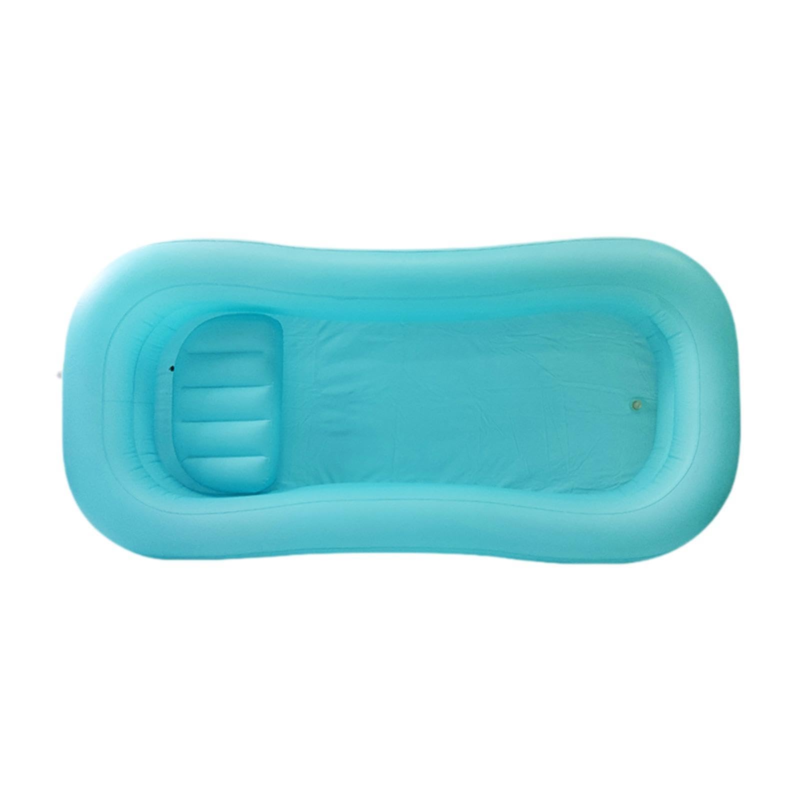 LOVIVER Bañera inflable tipo cama, bañera ducha, cómoda, multiusos, plegable PVC, para el hogar, inflado y desinflado rápido, cabecera, Cielo Azul