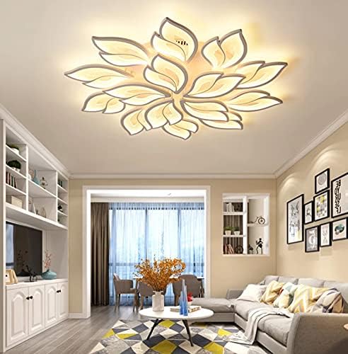 COOYO Plafondlamp LED Grote Woonkamer Lamp Dimbaar Met Afstandsbediening Bloemblaadje Creativiteit Hanglamp Licht Kleur/Helderheid Kroonluchters Hanglamp Acryl Lampenkap Slaapkamer Eetkamer,15 heads photo 2