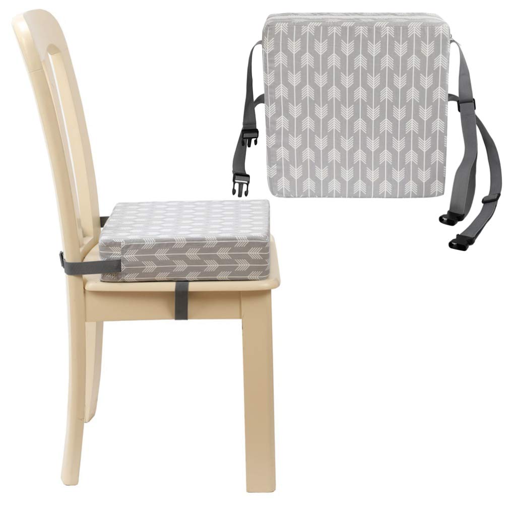NUOBESTY Silla Cojín Creciente Bebé Niño Pequeño Niños Bebé Trona Cojín Elevador Silla Almohadillas de Asiento Estera Gris