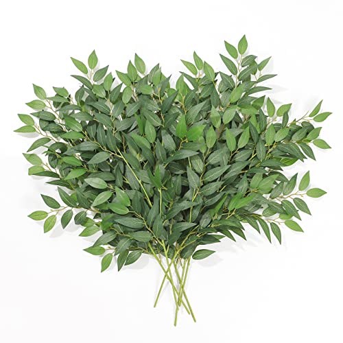 Dremisland 6 Piezas Planta Artificial Italiano Ruscus Vegetación 70cm Artificiales Guirnalda Verdes Hojas Enredaderas Aerosol Rama Colgante para Ramo Boda Centros de Mesa Decoración del Hogar