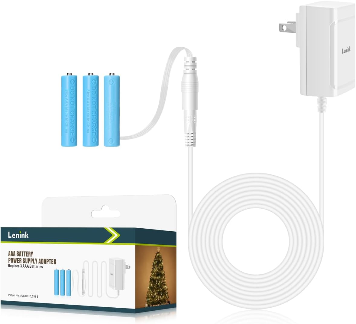 Lenink AC Power Supply Adapter for AAA Battery,Replace 3 AAA Battery,White