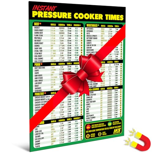 Image of Instant Pot Magnetic Cheat Sheet - Extra Large Easy to Read 8.5” x 11” Pressure Cooker Kitchen Accessory - Instapot Cooking Times Quick Reference Guide Fridge Magnet - Cook Healthy & Tasty Meals Fast