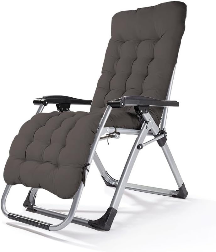 65” Lounge Chair Cushion, THABTAD Soft Seat Cushion Thicker Chair Pad,Non-Slip Rocking Chair Cushion with Ties for Patio Furniture Indoor Outdoor Recliner Chair, Dark Grey