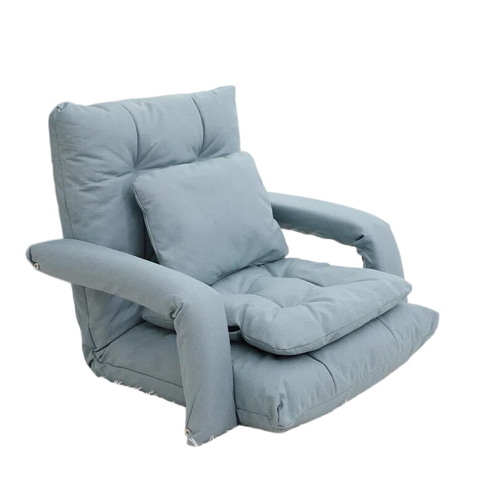 WQQYU6HKF sofa chair Lazy Sofa for Sleeping and Reclining Single Tatami Floor Seat with Bed Backrest living room chair(Blue)