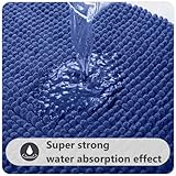 flintronic Non-Slip Bath Mat, 40 x 60 cm Chenille Bath Mat, Soft and Comfortable Bathroom Mat, Super Absorbent Fluffy Bath Mats for Bathroom, Machine, Washable Quick Dry-Royal Blue - Image 7