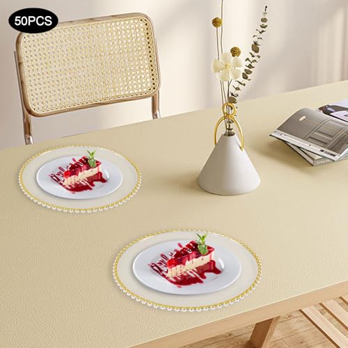 Juego de 50 Platos Decorativos Redondos de Acrílico 13 pulg miniatura 2