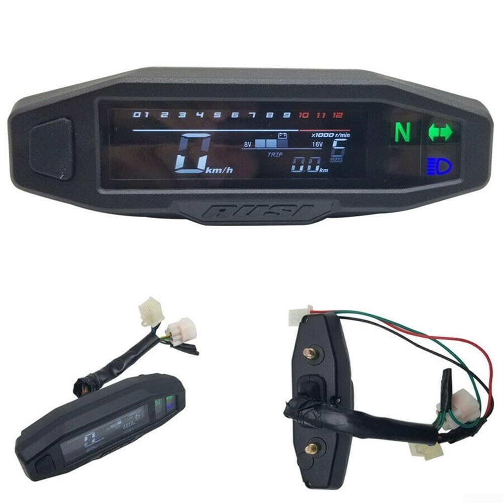Tachimetro digitale per moto, con retroilluminazione LCD, contachilometri digitale per varie moto