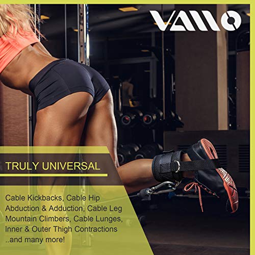 Image of VAIIO Ankle Straps for Cable Machines,Adjustable Comfort fit Neoprene, Reinforce Double D-Ring - Premium Ankle Cuffs to Improve Abdominal Muscles, Lift The Butts, Tone The Legs for Men & Women