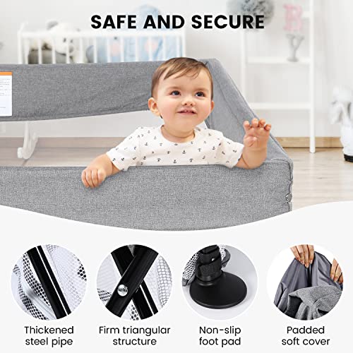 Mem Baby Playpen, Foldable Playpen For Babies And Toddlers, Indoor Outdoor Playpen Baby Activity Center With Zipper Gate, Pop Up Portable Playpen Play Yard For Baby, 49"X49", Grey #TOP6