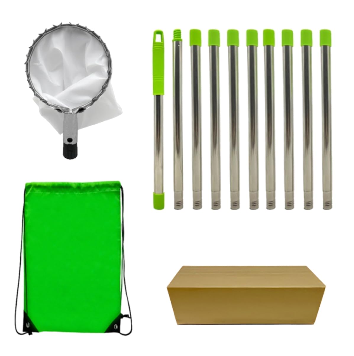 Kits de recolección de frutas con mango de acero inoxidable para jardineros, colector de frutas con bolsa extensible, recolectores de frutas