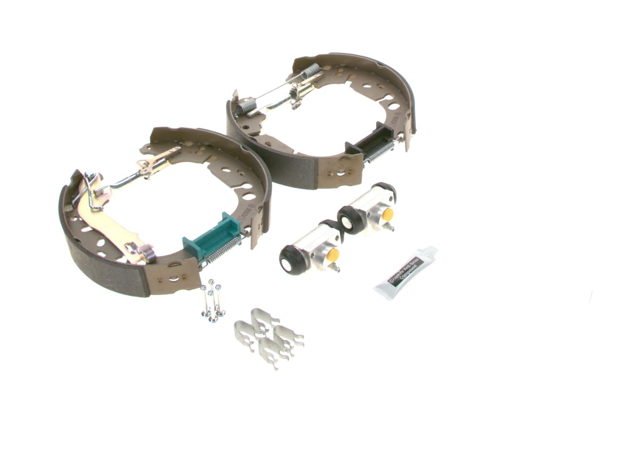 Bosch KS655 Kit Super Pro - Kit freno a tamburo posteriore - 1 set preassemblato, 2 cilindri freno a ruota, 4 ganasce freno