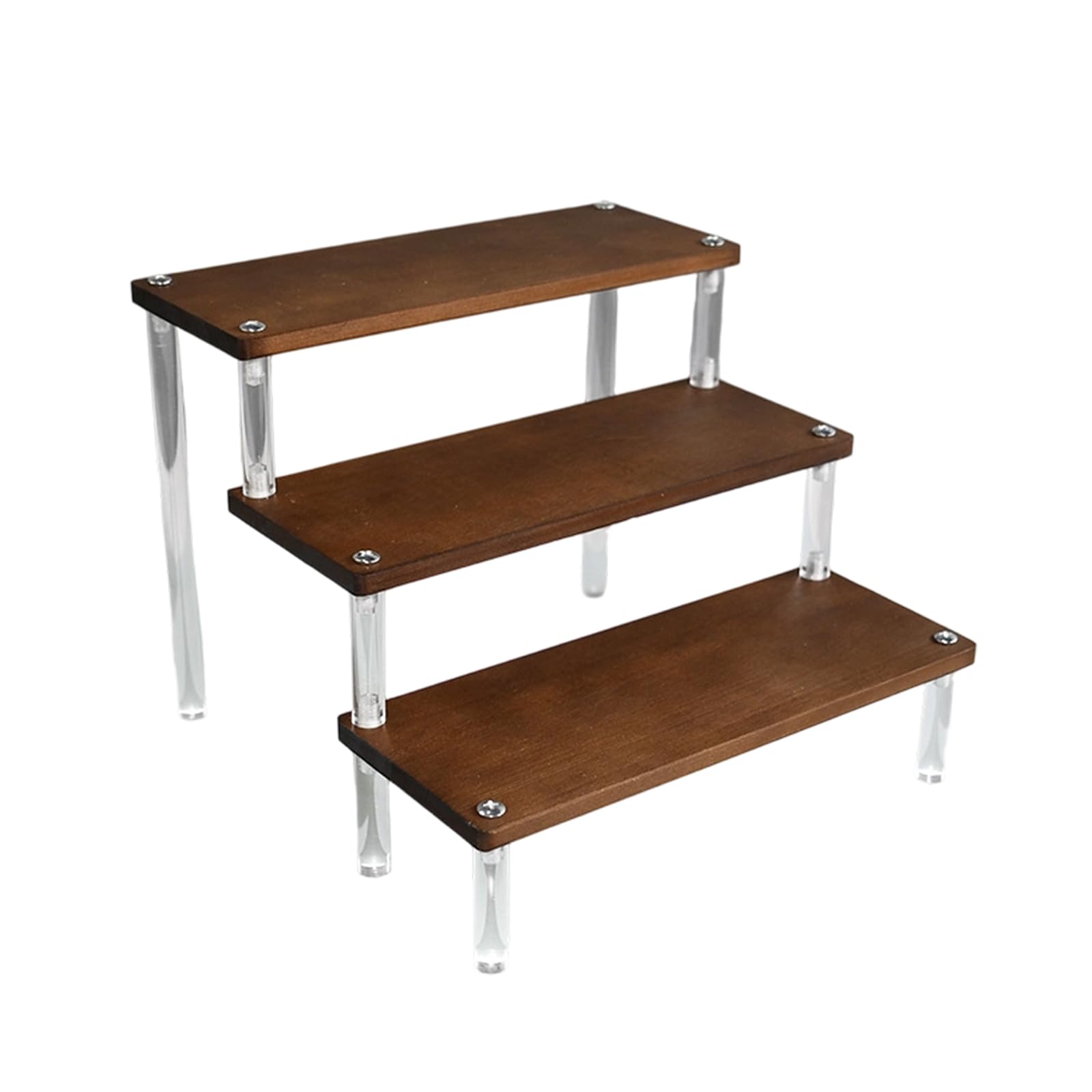 Handcrafted Wood Step Shelf for Showcasing Figurines Cakes and Miniature Items Cupcakes Display Stand Handcrafted Treat Planner