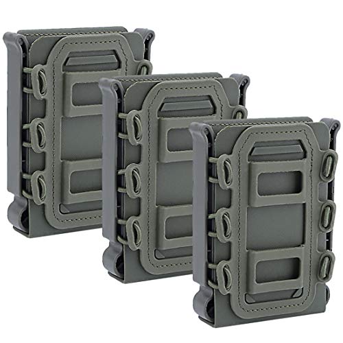 JOYFLY 3 Stück Magazintasche Taktische MOLLE Fast Mag Pouch für Ar15 M4 5.56 7.62 Mags, Taktisches Magazine Tasche für Nerf Airsoft Outdoor-Jagd Cover