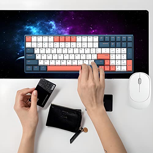 Retoo Alfombrilla de ratón XXL, 785 x 400 mm, grande, alfombrilla de ratón para juegos con diseño de cosmos, superficie especial, mejora la velocidad, bordes sin flecos, tamaño grande - imagen 6