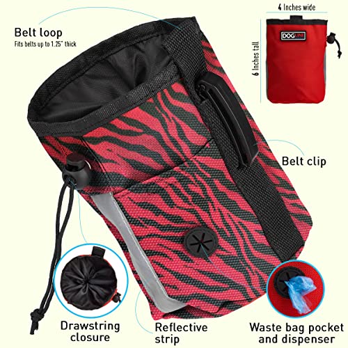 Image of Dogline Dog Treat Pouch: Puppy Training Bag, Pet Kibbles and Snacks Holder, Litter Waste Bags Dispenser with Adjustable Drawstring Closure, Large Capacity with Mesh Pocket, Strong Nylon Material