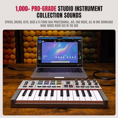 Image of Akai MPK MINI MK4 Compact Midi Keyboard and Pad MIDI Controller Grey