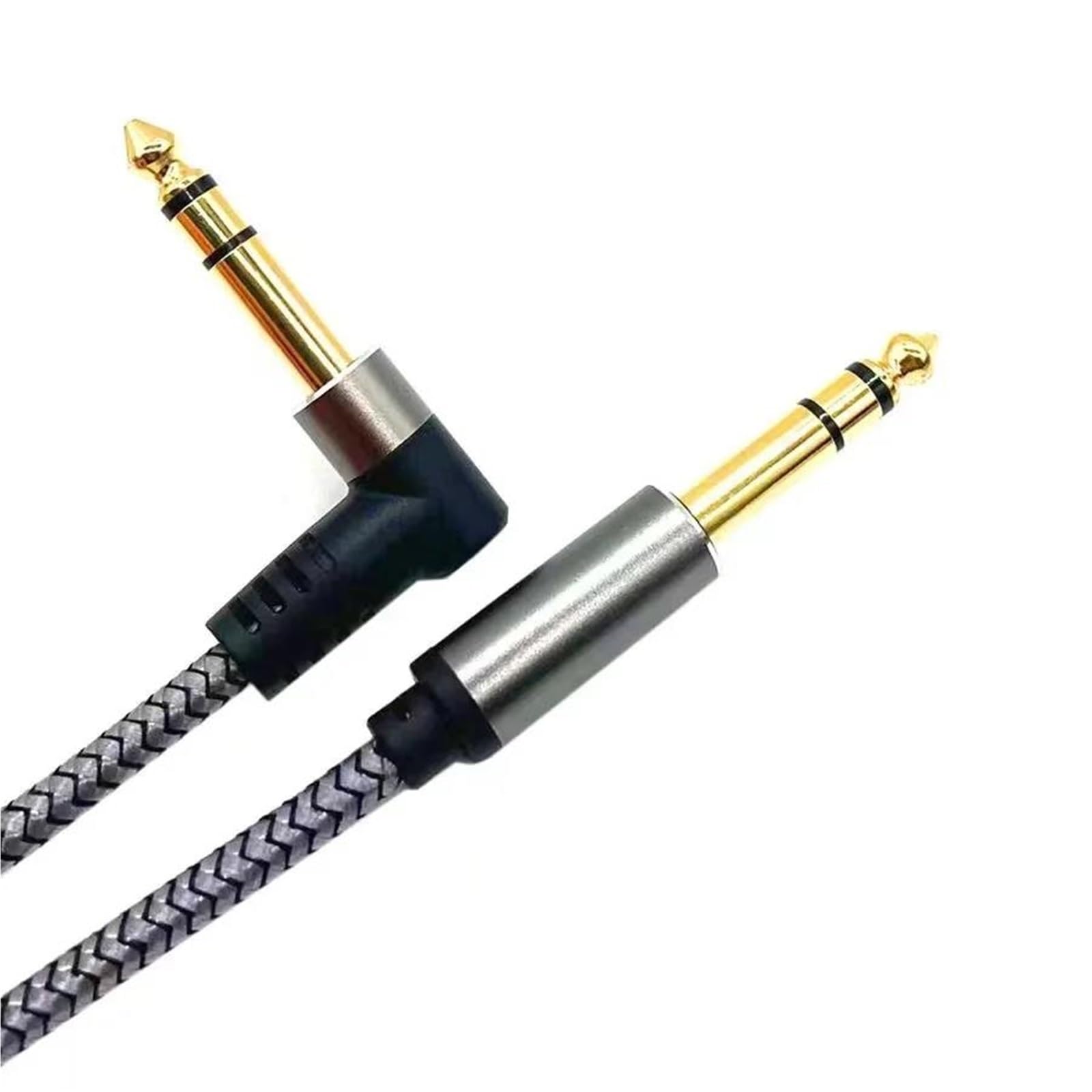 Guitarra Cable Audio Cable De Instrumento TRS 1/4 Pulgadas Ángulo Recto Salida Macho 6,35mm Mezclador Cable Interconexión Estéreo