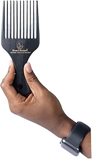 BeardBonnet Sandalwood Wooden Beard Pick + Hair Detangle for Women and Men - Natural Anti Static Wood for Detangling and Styling Wet or Dry Curly, Thick, Wavy, or Straight Hair