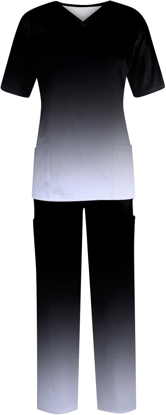 Women Scrubs Set, Jogger Suit Stretch Top and Pants with