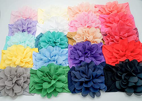20 Colors 4 Inch Chiffon Flower Baby Girls Headbands Soft Elastic Nylon Hairbands For Newborn Infant Toddler Girls Kids #TOP1