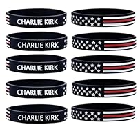 10PCS Charlie Kirk A True Patriot Pray Justice Assassination Shooting Hero Freedom Merch USA Rubber Bracelets Silicone Wristbands Bracelets for Men&Women,Easy to Use