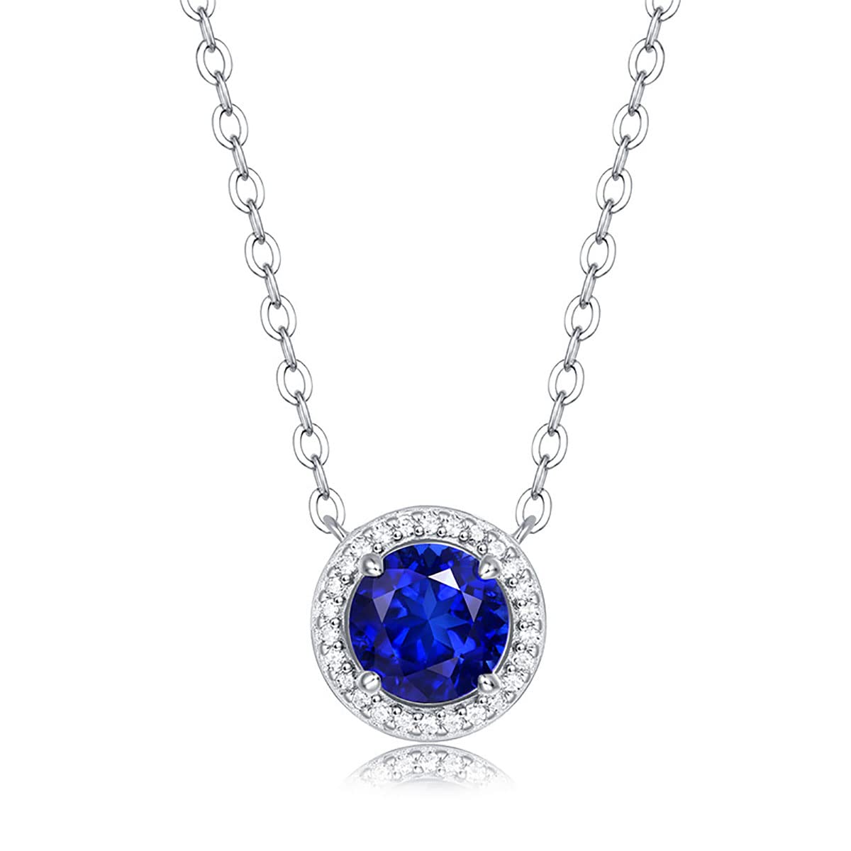 Pendentif En Argent 925 Avec Zirconium Bleu - D'occasion - Environ 2,7 X 1,0 Cm