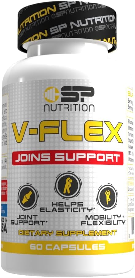 SP Nutrition V-Flex – Advanced Joint Support Supplement with Glucosamine, Chondroitin, MSM, Collagen & Hyaluronic Acid – Supports Mobility & Flexibility – 120 Capsules