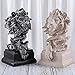 H&W Sandstone Lion Figurines - The King of Beasts - Statue Decoration for Home/Study/Living Room, Great Collectible Figurines, Best Gift for The Man, Silver Color (HH17-D3)