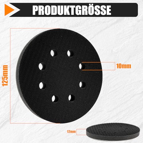 SIFANG 2 Stück 125mm Schleiftellerschoner, Schwamm weiches Schleifpad 125 mm Schwamm Interface Pad Kissen Pad für Schleifteller (8 Löcher)