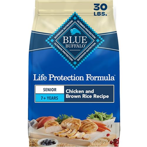 Blue Buffalo Life Protection Formula Chicken & Brown Rice Senior Dry Dog Food, Supports Immunity...