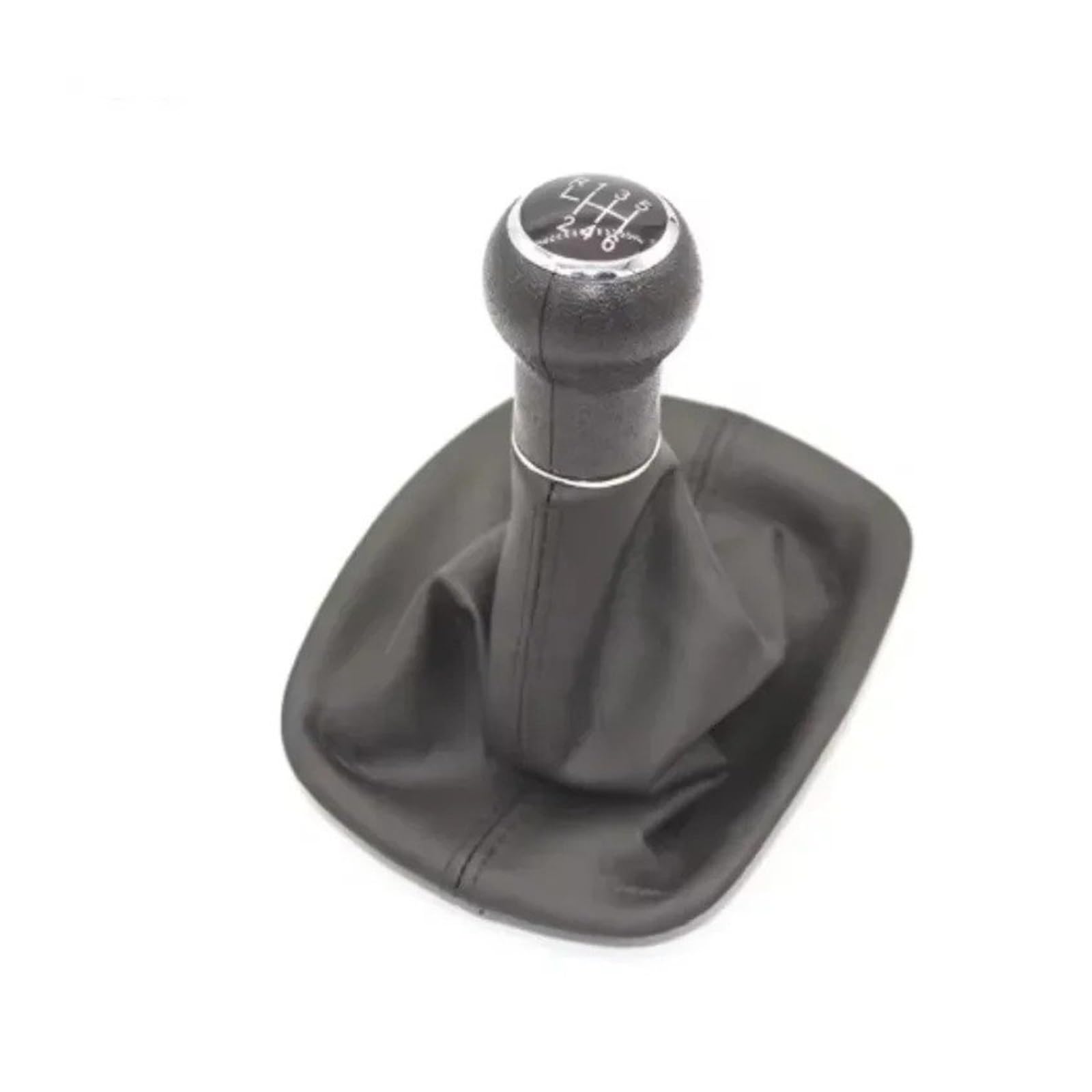 SAUANMNKTP Gearshift Knob for VW for Passat B5 5 6 Speed Gear Shift Knob Leather Gaiter Boot Cover(Black 6-Speed)