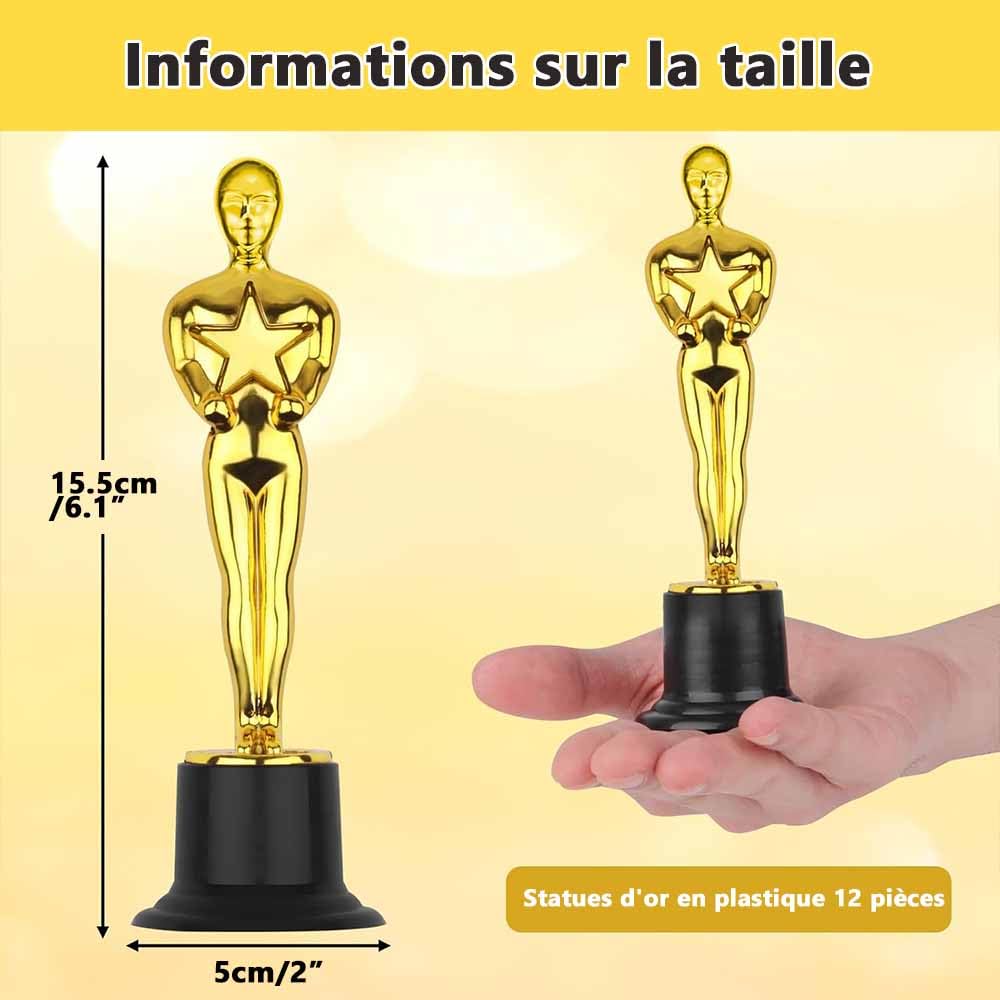 Voarge Trophées en Plastique Personnalisables, 12 Pièces, pour Football, Enfants, Écoles, Fêtes et Célébrations