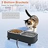 Dahivs Heated Cat Bowl for Outdoor Cats in Winter, 56 OZ Heated Water Food Bowl with Raised Brackets to Protect Pet's Neck, Outdoor Heated Pet Bowl with 2 Stainless Steel Bowl, No Frozen Water or Food #1