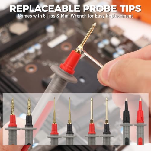 Image of 29-Piece Multimeter Test Leads Set, CAT.III 1000V / CAT.IV 600V Multimeter Probes with Alligator Clips, Piercing Probes, Needle Probe, Replaceable Probe Accessories, Soft PVC Volt Meter Lead