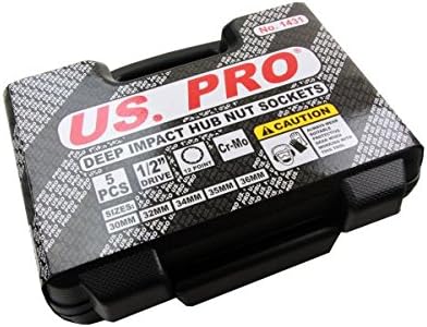 US Pro 5pc 1/2" dr Deep Impact Hub Nut Socket 30-32-34-35-36mm B1431
