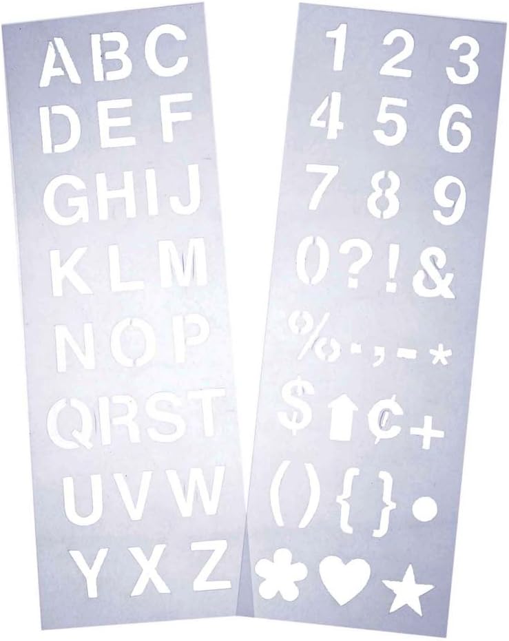Homeford Alphabet Letter & Number Stencil Set, 1-Inch, 2-Sheets
