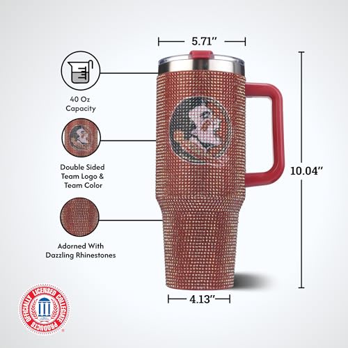 Image of The Memory Company Officially Licensed 40oz TC Bling Game Day Tumbler with Vintage Logo, Florida State University